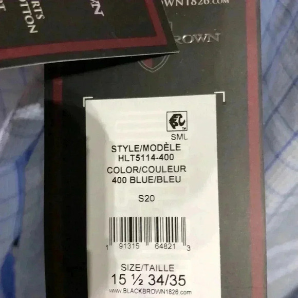 Black Brown 1826 Wrinkle Free, dressy button-down, chest pocket, size 15.5 34/35 - Picture 5 of 11